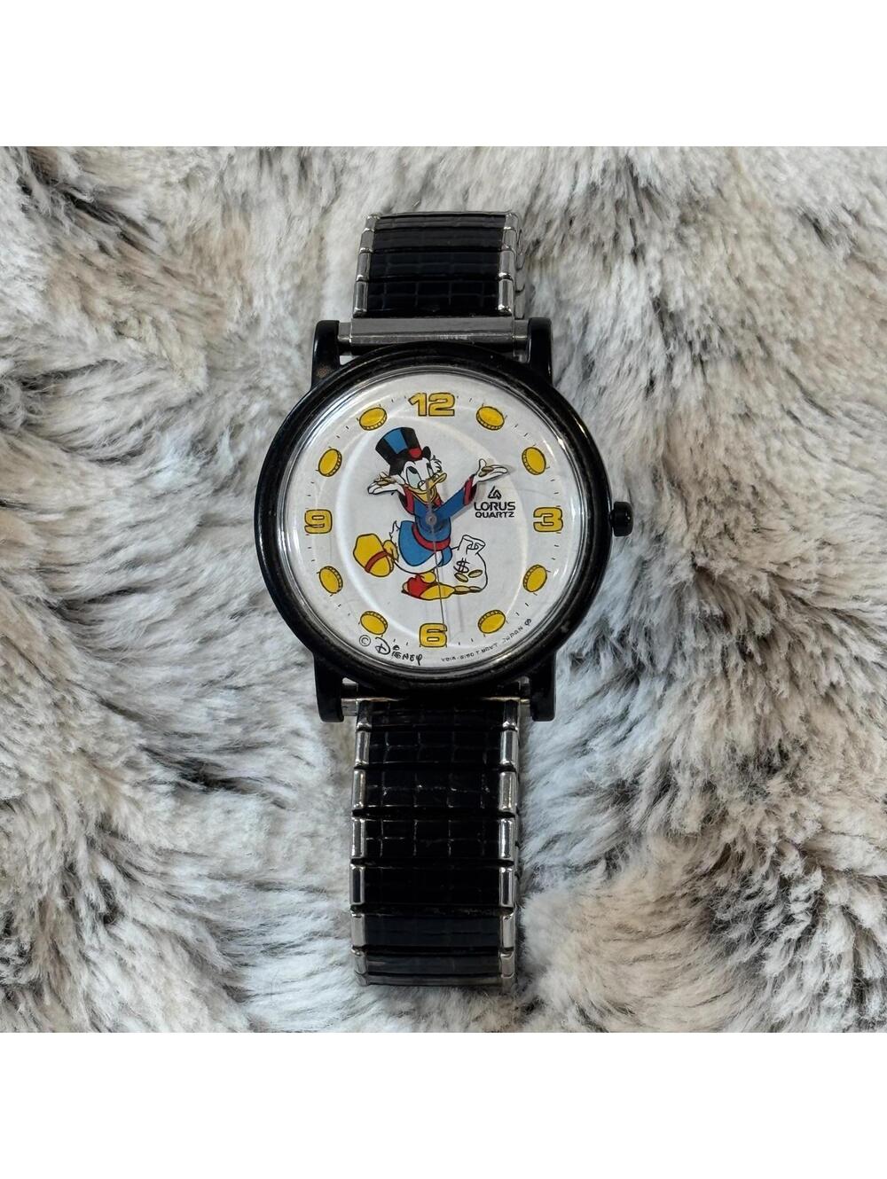 Vintage Disney Lorus Scrooge McDuck Watch Quartz Quartz Coins Duck Top Hat Uncle